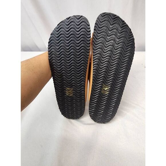 Torotto Mens EU 43 US 9.5-10 Slides Cork Open Toe Adjustable Webbing Flat Sandal - Picture 7 of 8